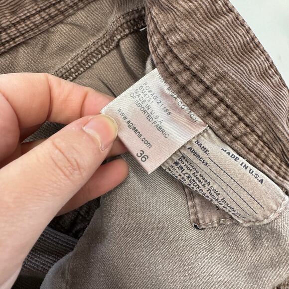 Adriano Goldschmied Pants Mens 36 x 29 Brown Protege Straight Leg Pima Cotton - Picture 5 of 8